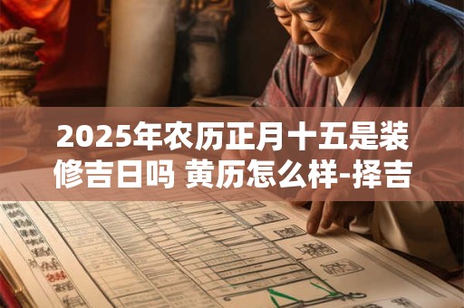 2025年农历正月十五是装修吉日吗 黄历怎么样-择吉日网