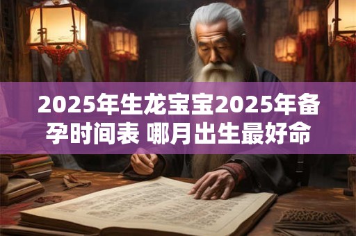 2025年生龙宝宝2025年备孕时间表 哪月出生最好命