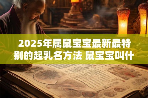 2025年属鼠宝宝最新最特别的起乳名方法 鼠宝宝叫什么小名好