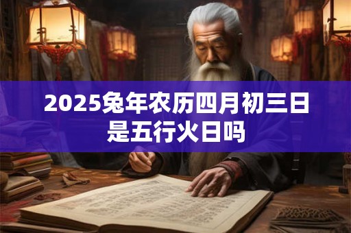 2025兔年农历四月初三日是五行火日吗