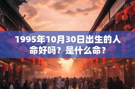 1995年10月30日出生的人命好吗？是什么命？