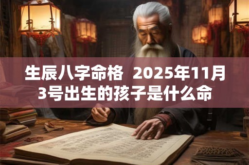 生辰八字命格  2025年11月3号出生的孩子是什么命
