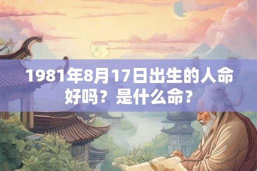 1981年8月17日出生的人命好吗？是什么命？