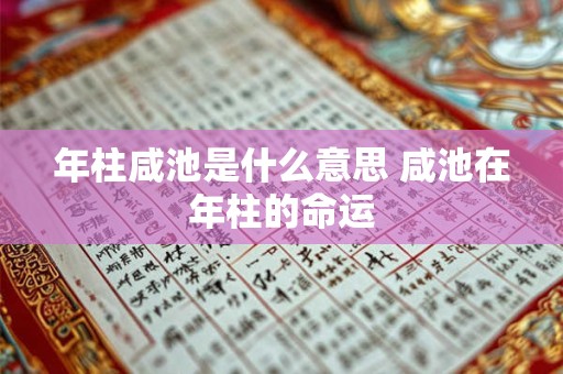 年柱咸池是什么意思 咸池在年柱的命运