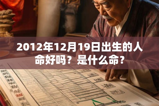 2012年12月19日出生的人命好吗？是什么命？