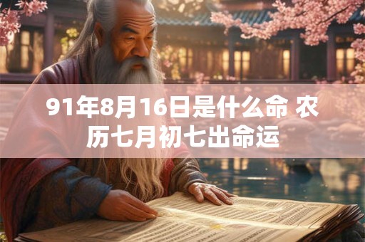 91年8月16日是什么命 农历七月初七出命运 91年8月16日是什么命 农历七月初七出命运