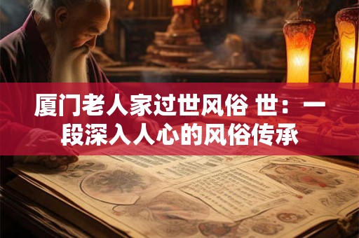 厦门老人家过世风俗 世：一段深入人心的风俗传承