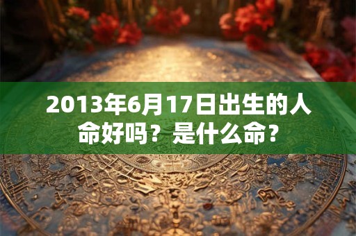 2013年6月17日出生的人命好吗？是什么命？
