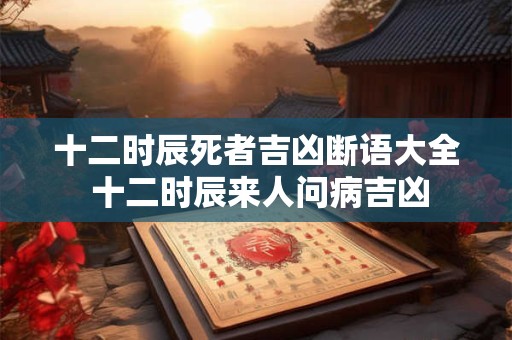 十二时辰死者吉凶断语大全 十二时辰来人问病吉凶