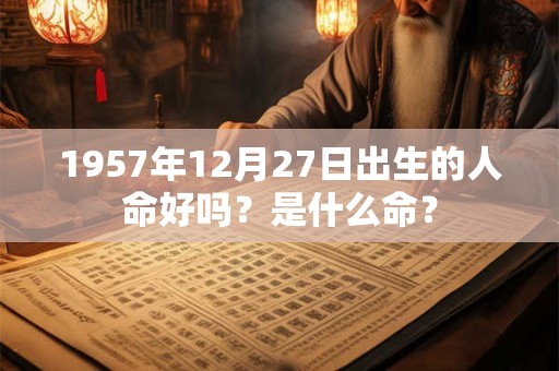 1957年12月27日出生的人命好吗？是什么命？