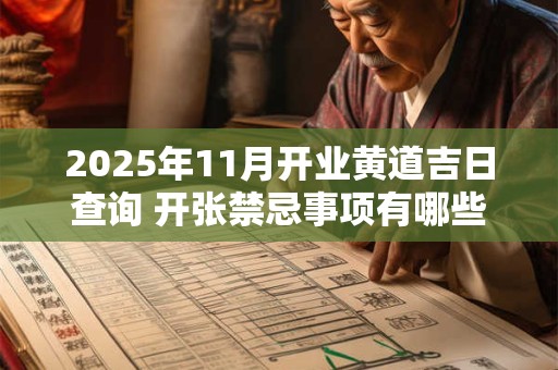 2025年11月开业黄道吉日查询 开张禁忌事项有哪些