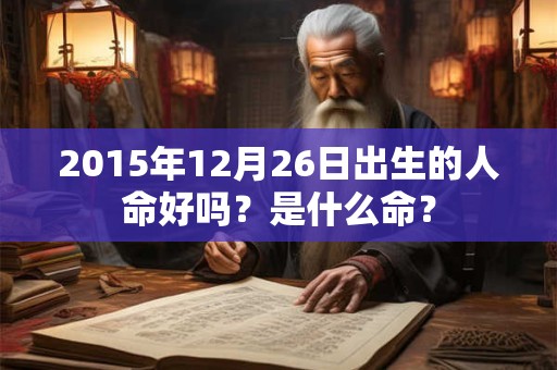2015年12月26日出生的人命好吗？是什么命？