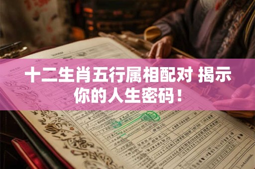 十二生肖五行属相配对 揭示你的人生密码！