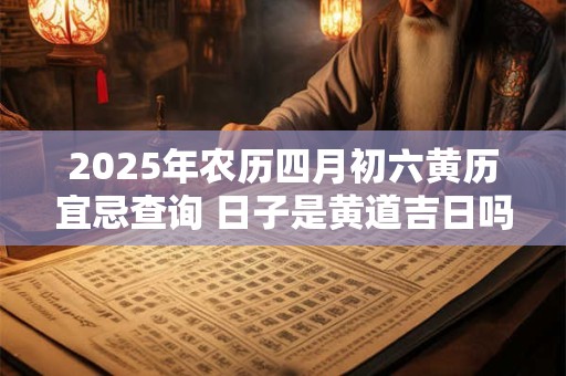 2025年农历四月初六黄历宜忌查询 日子是黄道吉日吗