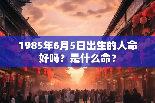 1985年6月5日出生的人命好吗？是什么命？