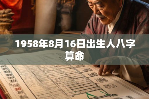 1958年8月16日出生人八字算命