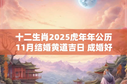 十二生肖2025虎年年公历11月结婚黄道吉日 成婚好日子查询