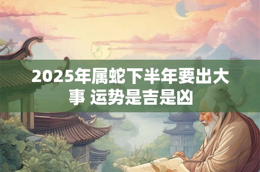 2025年属蛇下半年要出大事 运势是吉是凶