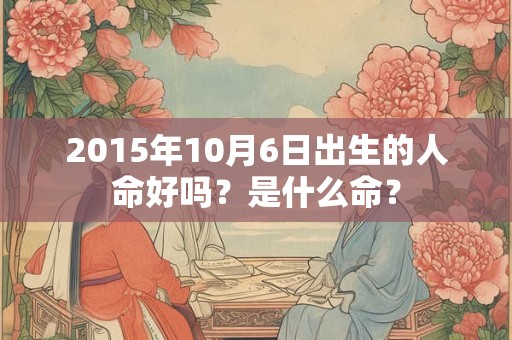2015年10月6日出生的人命好吗？是什么命？