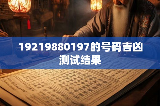 19219880197的号码吉凶测试结果