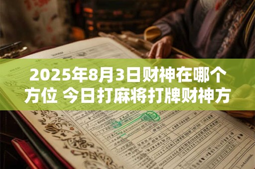 2025年8月3日财神在哪个方位 今日打麻将打牌财神方位！