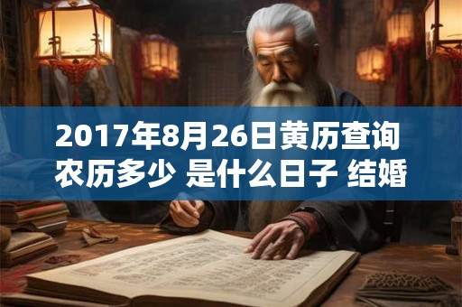 2017年8月26日黄历查询 农历多少 是什么日子 结婚吉时