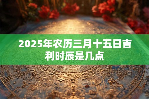 详细阅读:2025年农历三月十五日吉利时辰是几点 2025年农历三月十五日吉利时辰是几点