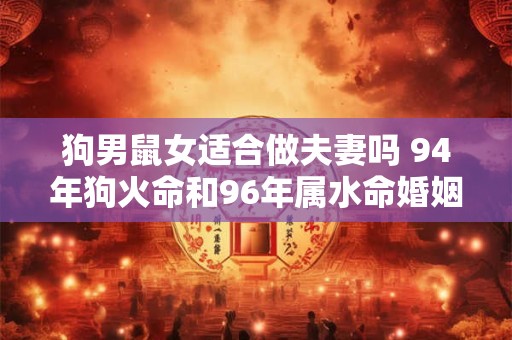 狗男鼠女适合做夫妻吗 94年狗火命和96年属水命婚姻