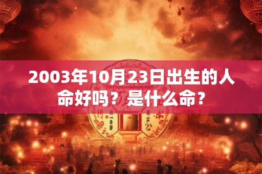 详细阅读:2003年10月23日出生的人命好吗?是什么命? 2003年10月23日出生的人命好吗?是什么命?
