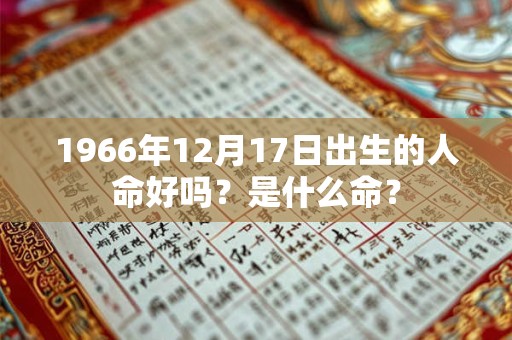1966年12月17日出生的人命好吗？是什么命？