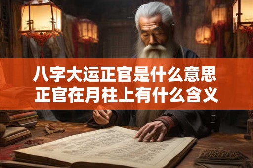 八字大运正官是什么意思 正官在月柱上有什么含义