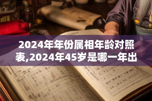 2024年年份属相年龄对照表,2024年45岁是哪一年出生