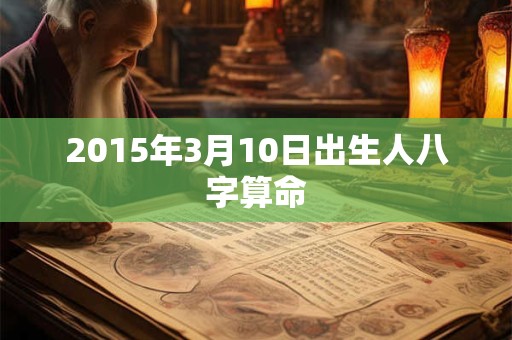 2015年3月10日出生人八字算命
