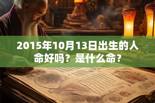 2015年10月13日出生的人命好吗？是什么命？