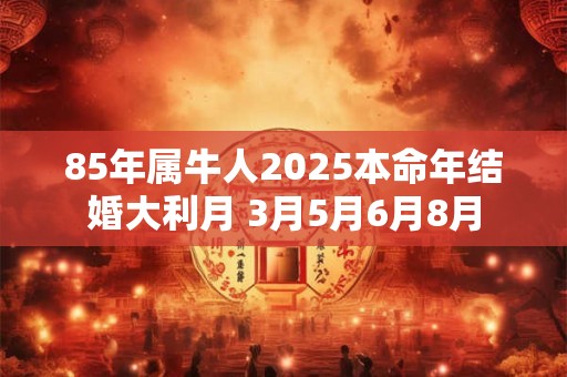 85年属牛人2025本命年结婚大利月 3月5月6月8月