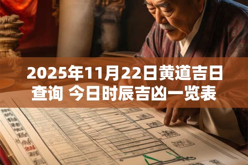 2025年11月22日黄道吉日查询 今日时辰吉凶一览表！