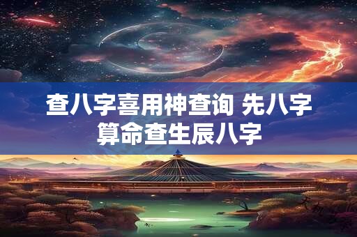 查八字喜用神查询 先八字算命查生辰八字