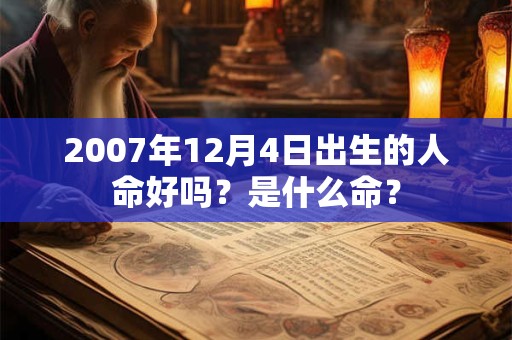 2007年12月4日出生的人命好吗？是什么命？
