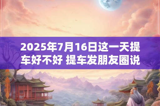 2025年7月16日这一天提车好不好 提车发朋友圈说说