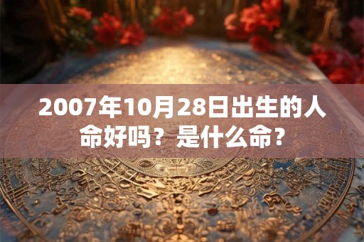 2007年10月28日出生的人命好吗？是什么命？
