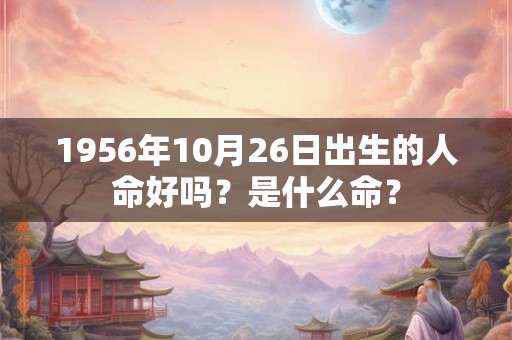 1956年10月26日出生的人命好吗？是什么命？