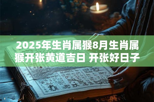 2025年生肖属猴8月生肖属猴开张黄道吉日 开张好日子