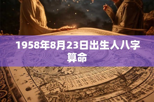 1958年8月23日出生人八字算命