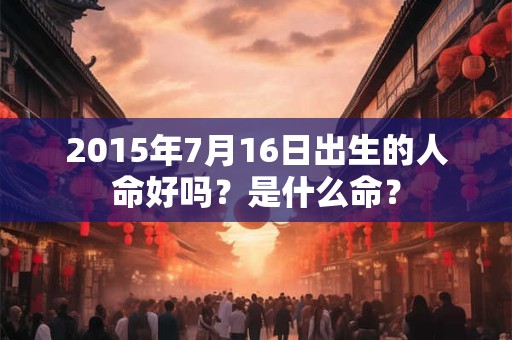 2015年7月16日出生的人命好吗？是什么命？