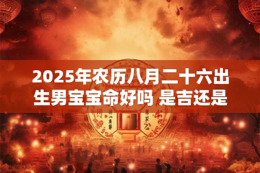 详细阅读:2025年农历八月二十六出生男宝宝命好吗 是吉还是凶 2025年农历八月二十六出生男宝宝命好吗 是吉还是凶