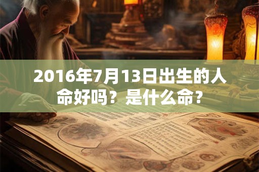 2016年7月13日出生的人命好吗？是什么命？