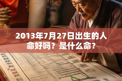 2013年7月27日出生的人命好吗？是什么命？