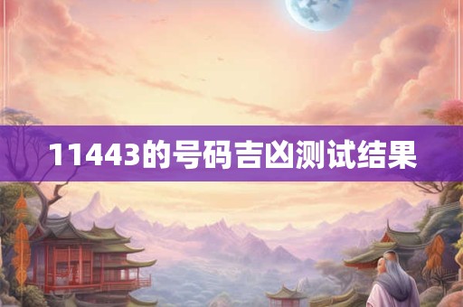 11443的号码吉凶测试结果
