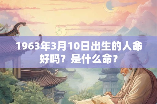 1963年3月10日出生的人命好吗？是什么命？