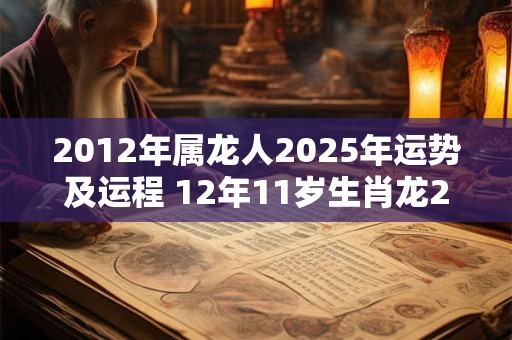 2012年属龙人2025年运势及运程 12年11岁生肖龙2025年每月运势